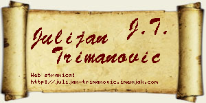 Julijan Trimanović vizit kartica